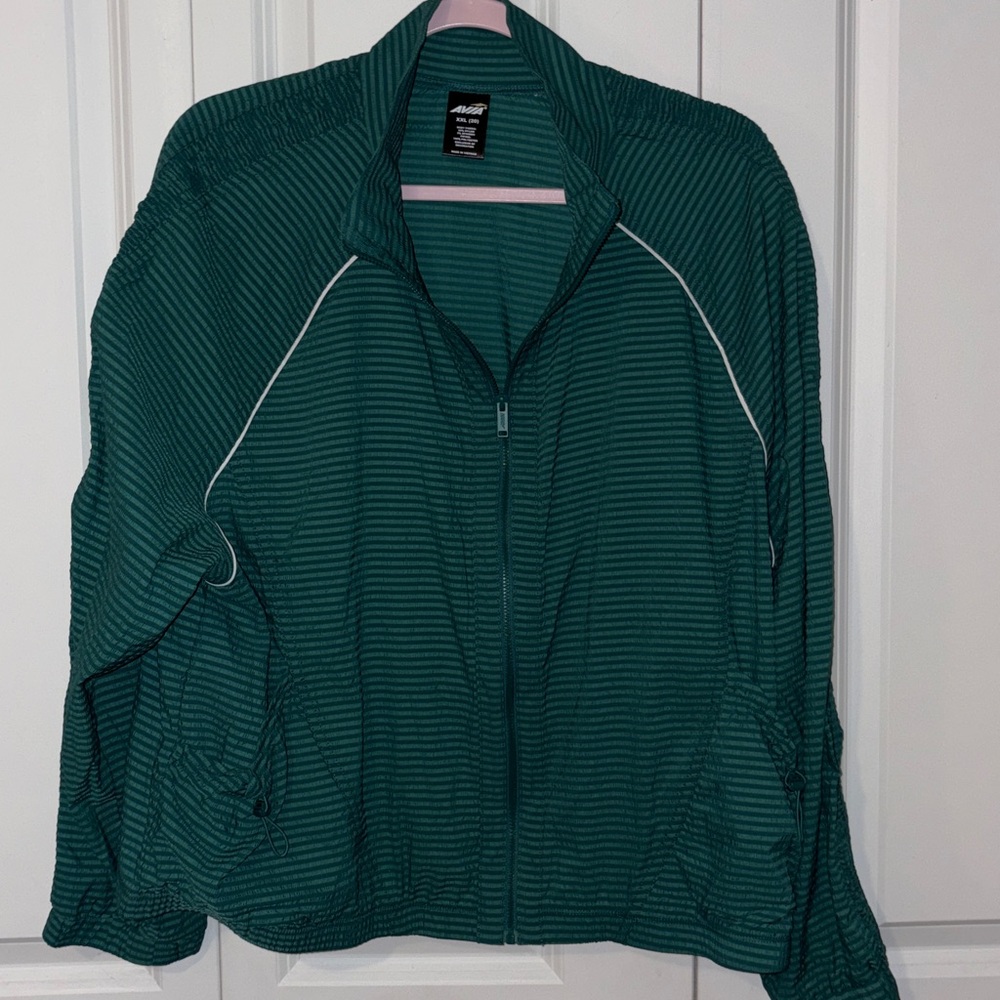Brand new Avia Green Striped Zip-Up Jacket